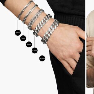 David Yurman Men’s Silver Curb Chain Bracelet - 6 mm